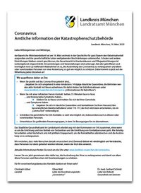 Foto: Cover Amtliche Information Coronavirus