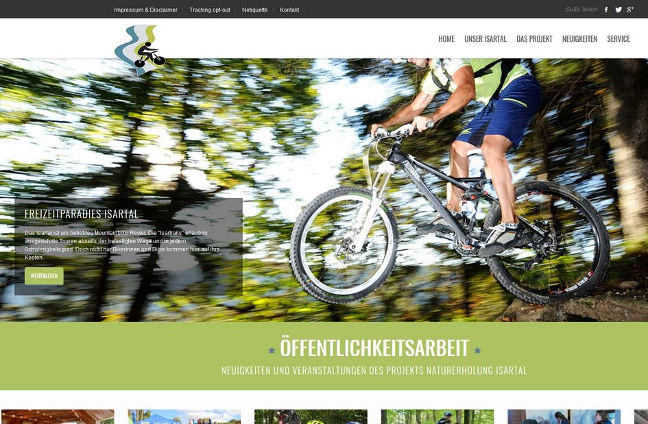 Foto: Screenshot der Website "Biken im Isartal"