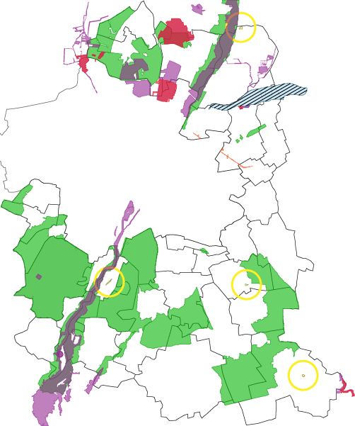 Karte: Übersichtskarte der Schutzgebiete im Landkreis München
